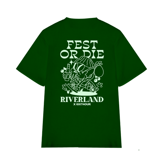 Camiseta "Fest or Die" Verde Riverland x 6ixt4our