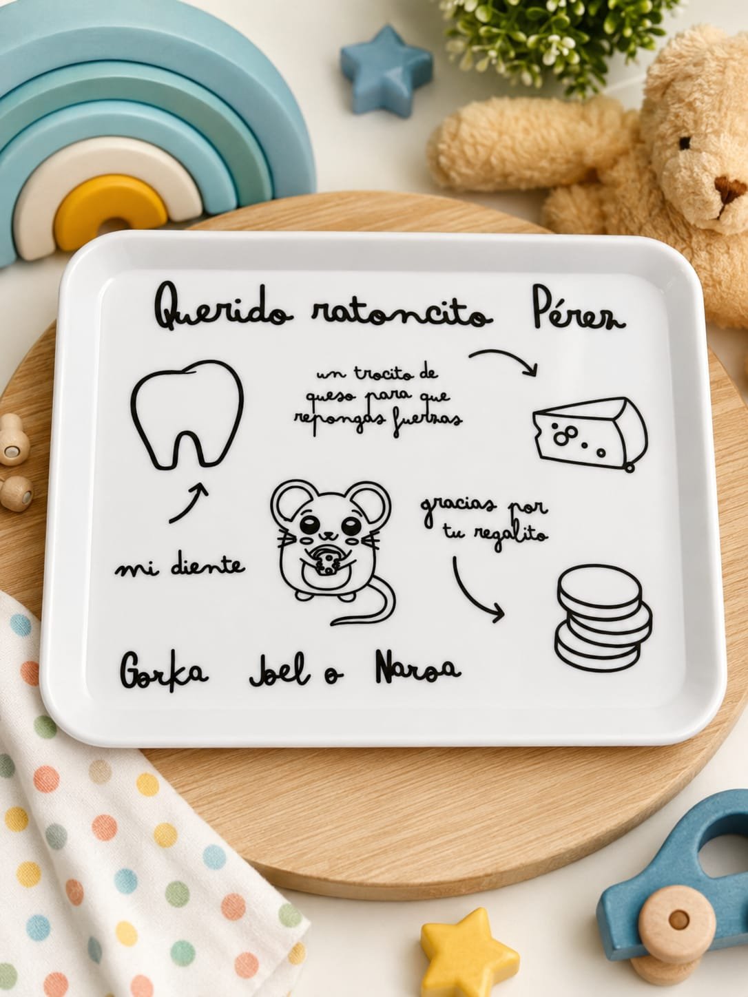 BANDEJA DEL RATONCITO PÉREZ PERSONALIZADA