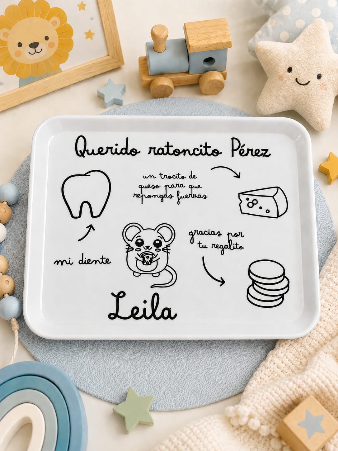 BANDEJA DEL RATONCITO PÉREZ PERSONALIZADA - Imagen 2