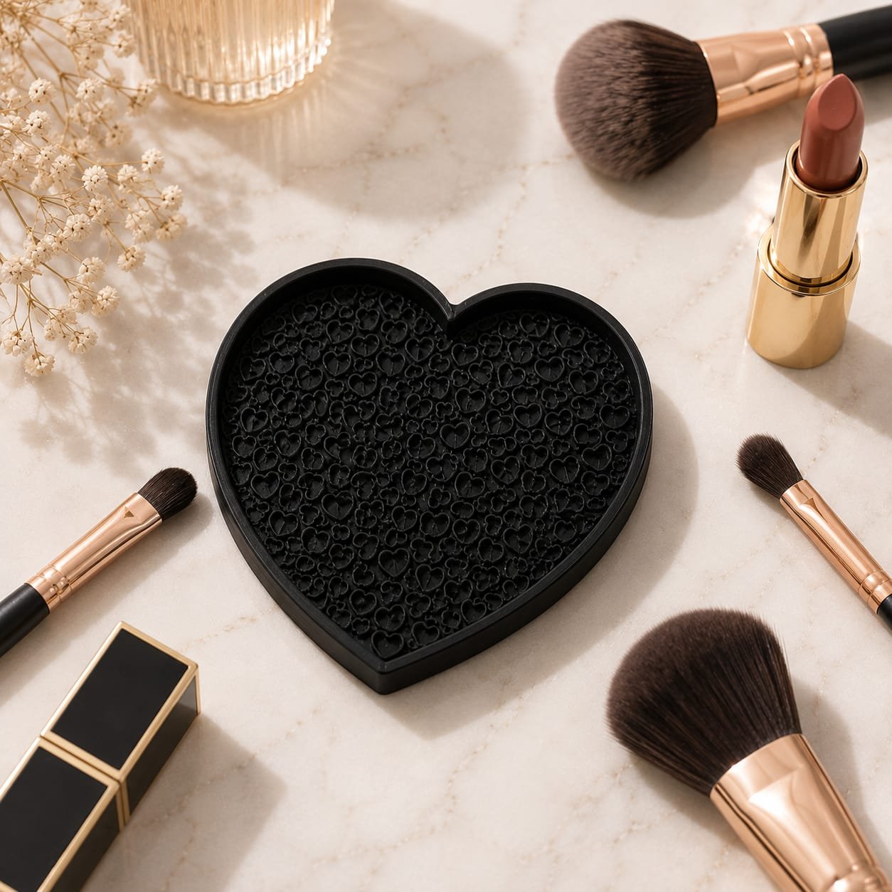 LIMPIADOR BROCHAS MAQUILLAJE CORAZÓN 3D - Imagen 2