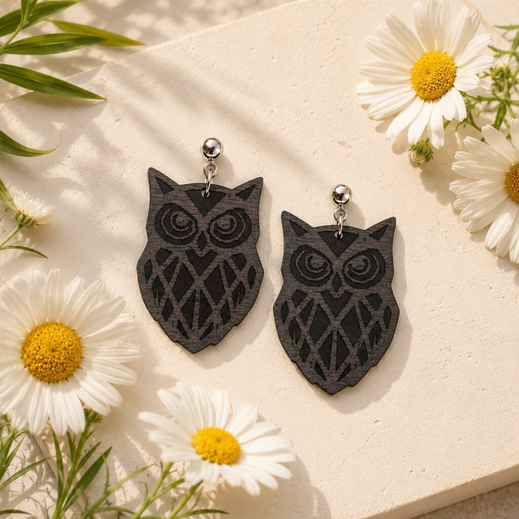 PENDIENTES BUHO DE METACRILATO