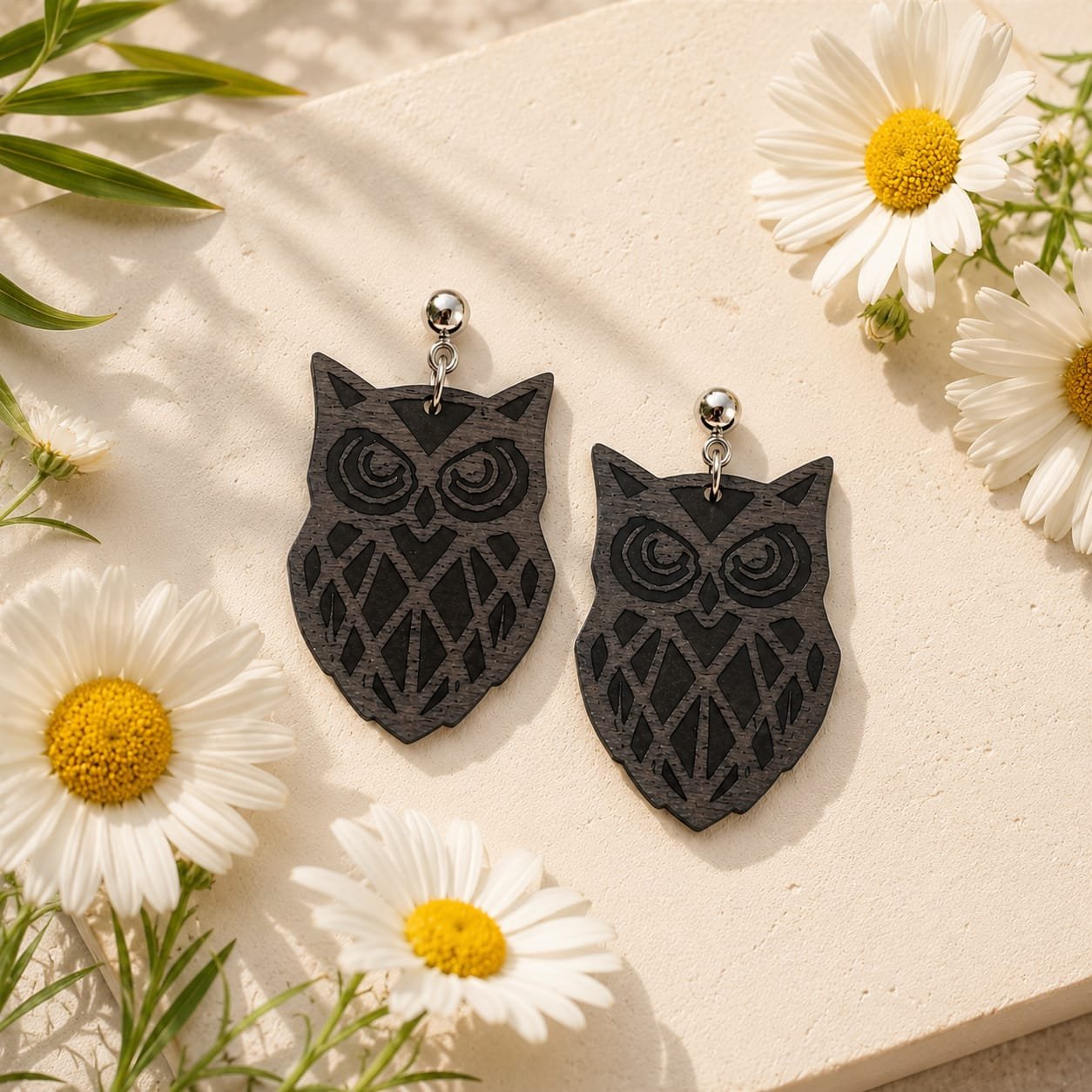 PENDIENTES BUHO DE METACRILATO