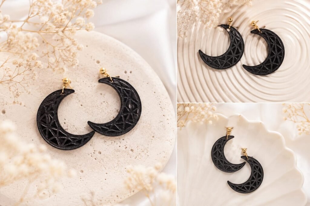 PENDIENTES LUNA DE METACRILATO