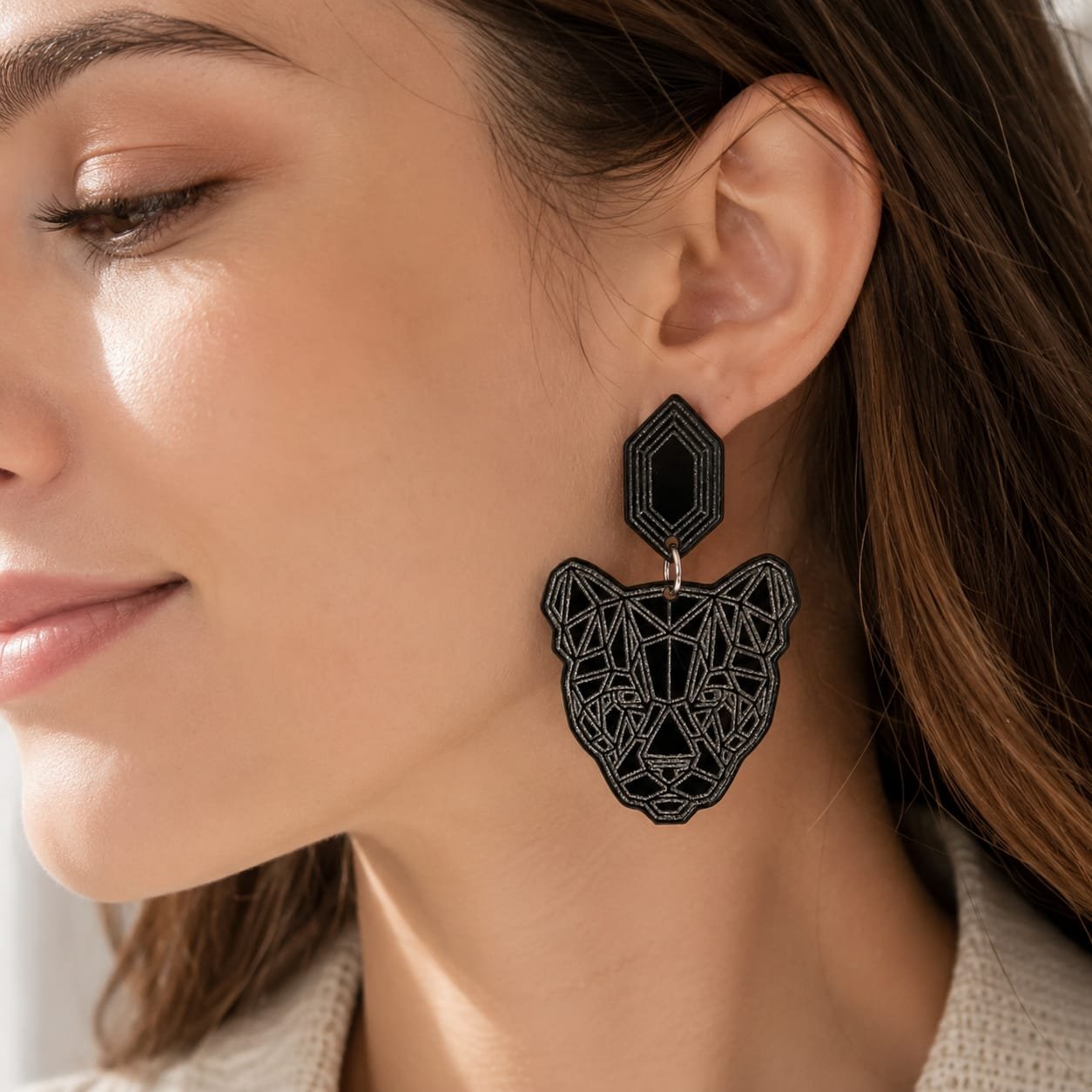 PENDIENTES PANTERA DE METACRILATO - Imagen 2