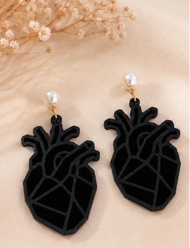 PENDIENTES CORAZÓN ANATÓMICO DE METACRILATO - Imagen 3