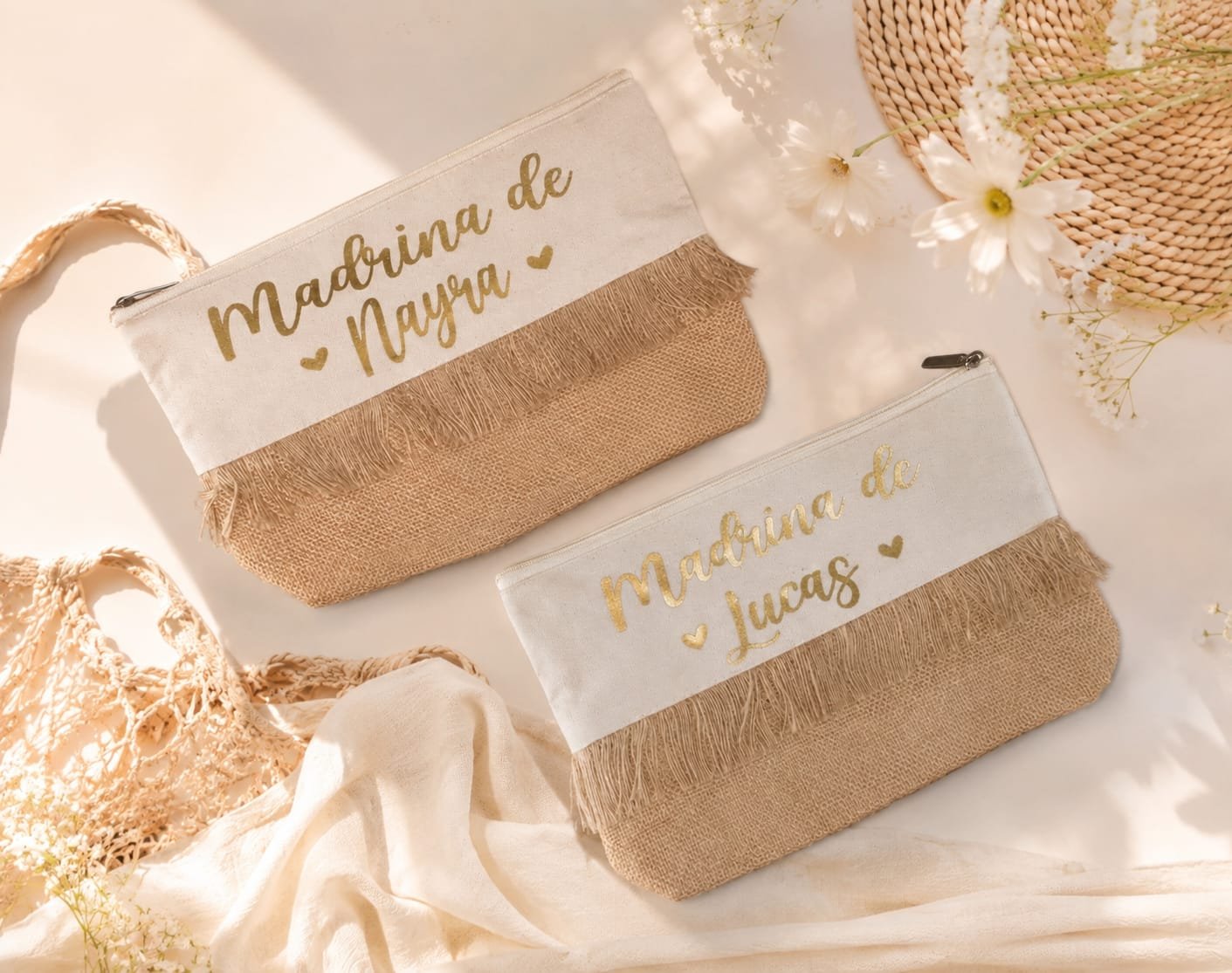 NECESER FLECOS YUTE Y ALGODÓN PERSONALIZADO - Imagen 2