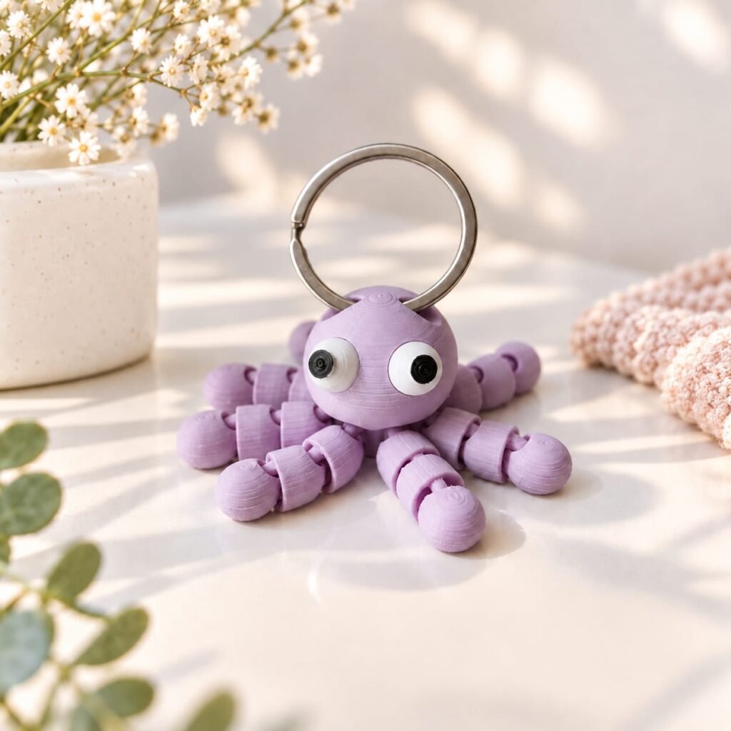 LLAVERO PULPO CON TENTÁCULOS ARTICULADOS