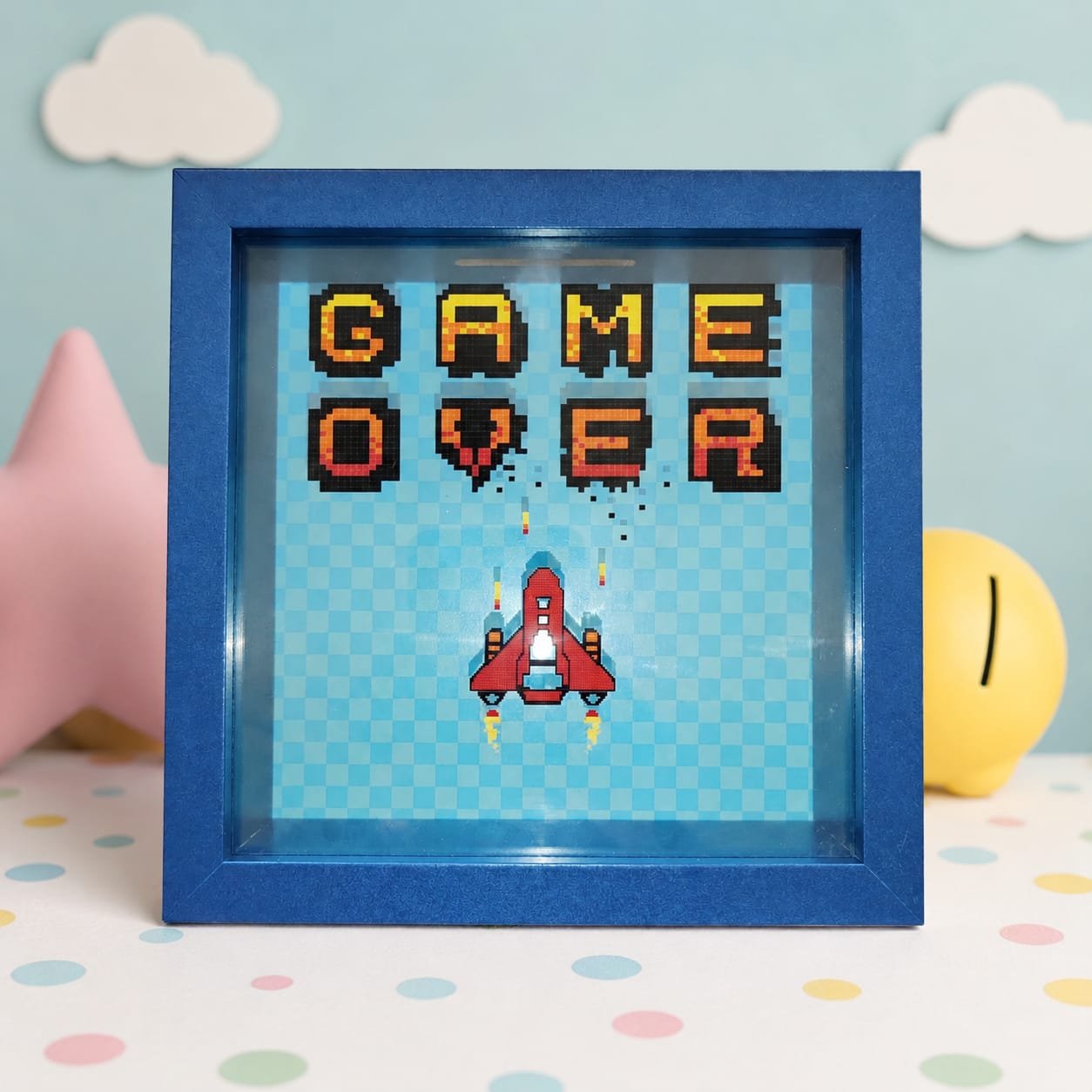 HUCHA MADERA GAME OVER AZUL - Imagen 2
