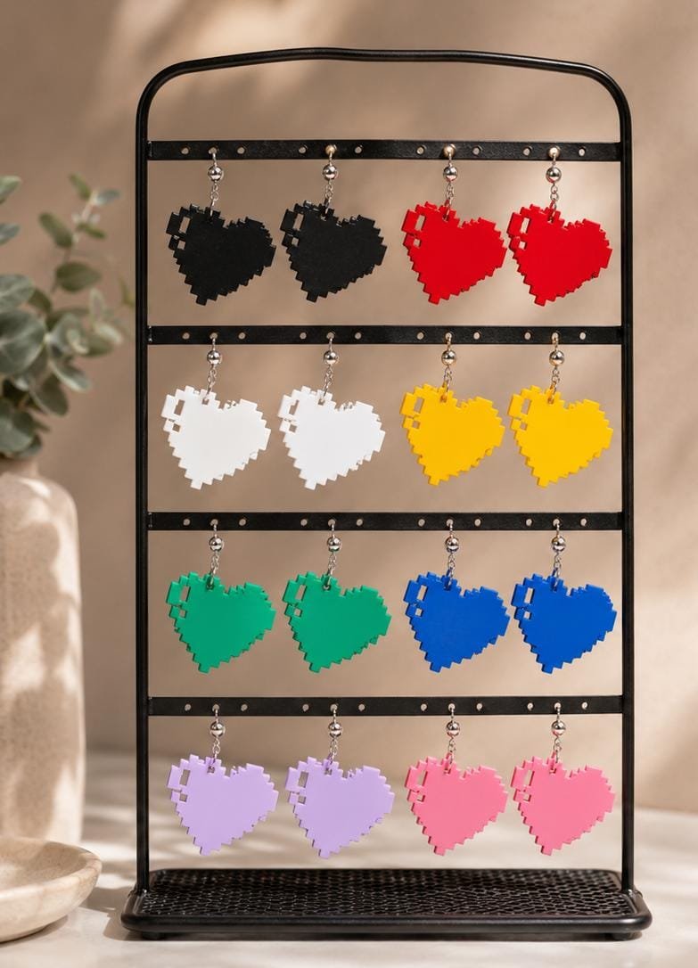 PENDIENTES CORAZON RETRO