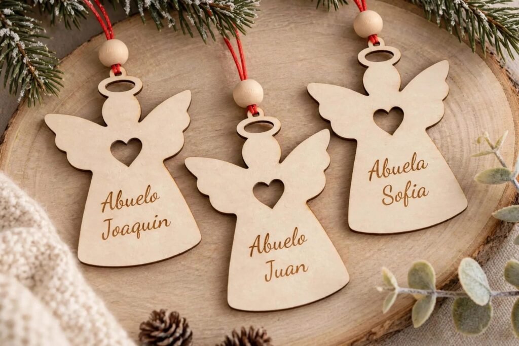 ÁNGEL DE NAVIDAD PERSONALIZADO EN MADERA